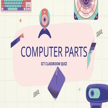 ICT Computing Computer Parts Classroom Quiz in Purple and Green Modern ...