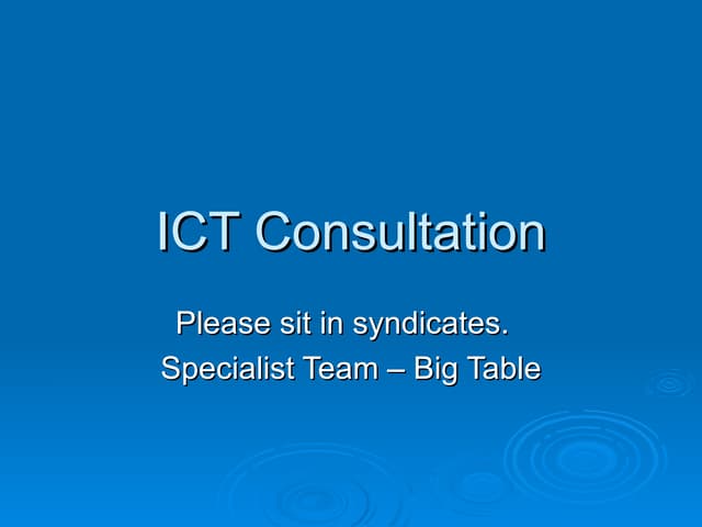Ict Consultation