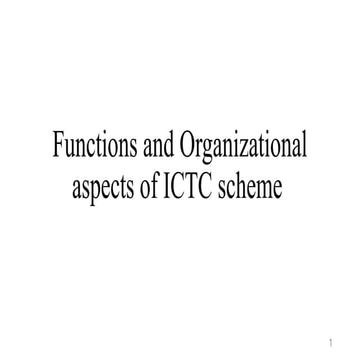 Comprehensive Overview of ICTC Scheme: Functions and Organizational ...