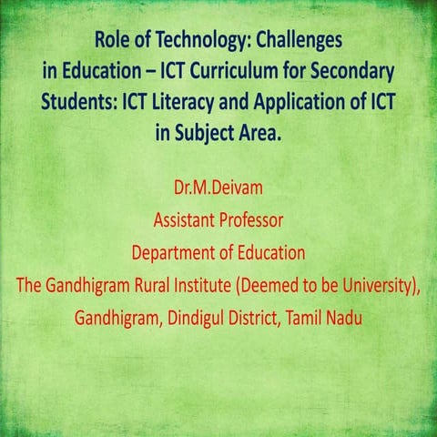 ICT Curriculum for Secondary Students