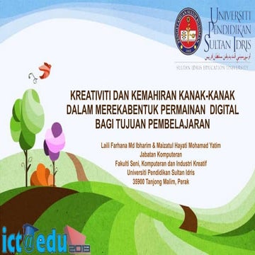 KREATIVITI DAN KEMAHIRAN KANAK-KANAK DALAM MEREKABENTUK PERMAINAN  DIGITAL 