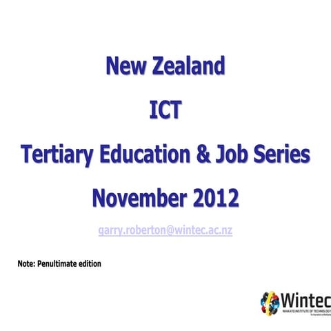 Ict education  & job trends november 2012