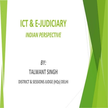 ICT AND E-JUDICIARY: INDIAN PERSPECTIVE: 2018