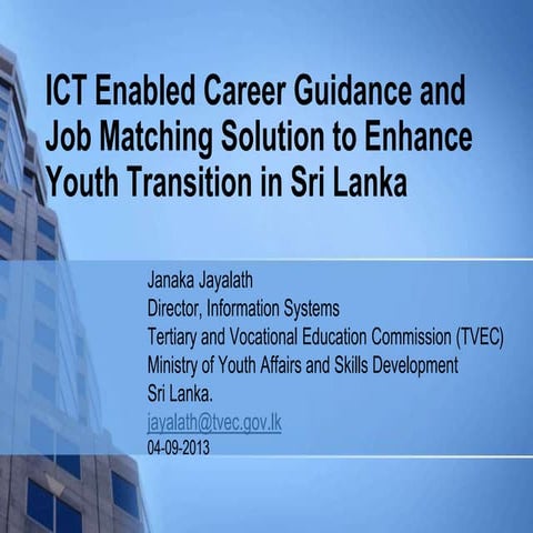 ICT enabled career guidance and job matching solution
