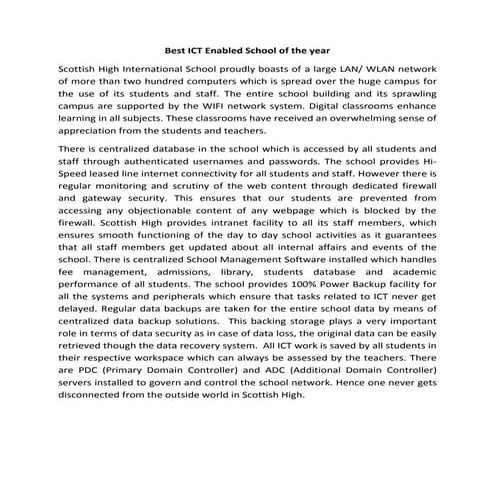 Ict enabled school of the year