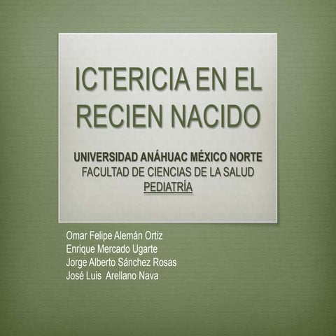 Ictericia en el recién nacido