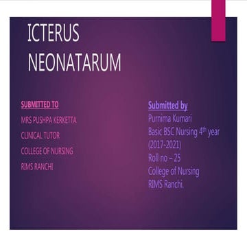 Icterus neonatorum presentation for students