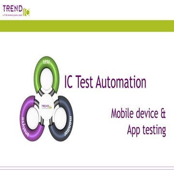 ICTestAutomation mobile device & Mobile App testing -SeeTest