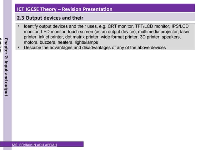ICT Year 10 2.1 input devices and their uses | PDF