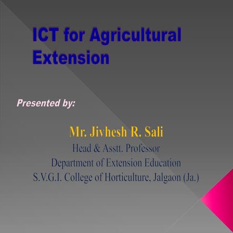 Ict in agricultural extension