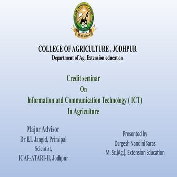 Ict  in agriculture.pptx in extension education