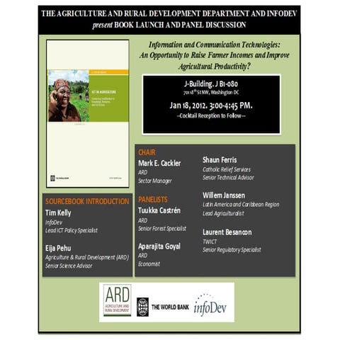 Ict in ag sourcebook presentation launch, kelly and pehu, wb, jan 18 2012.final 