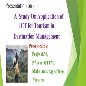 ICT for tourism in destination management ppt