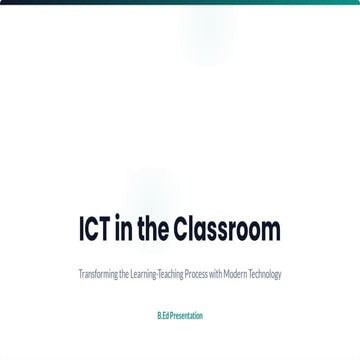Advantages of ICT Tools in Classroom Teaching and Learning Processes | PDF
