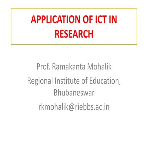 Use of ICT in educational research