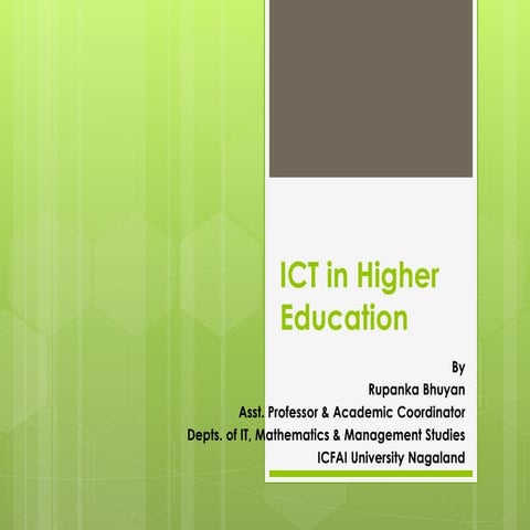 ICT in Higher Education