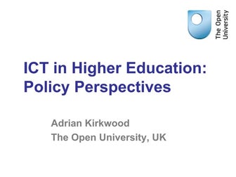 ICT in Higher Education: Policy Perspectives