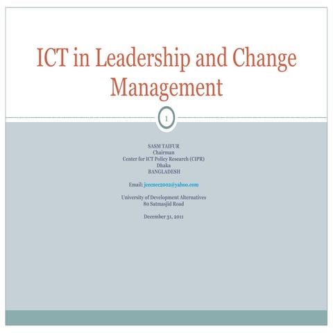 ICT in leadership and Change Manngmnt-Seminar