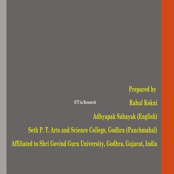 ICT (INFORMTION AND COMMUNICATION TECHNOLOGY) IN RESEARCH