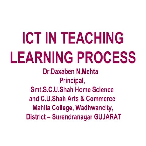 Ict in teaching learning process