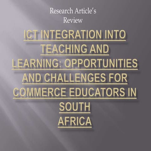 Ict integration into teaching and