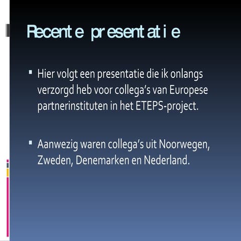 Ict In The Eteps Programme