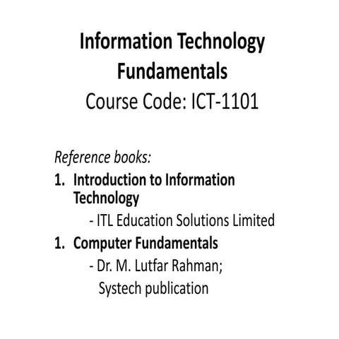 Information Technology Fundamentals | PPT