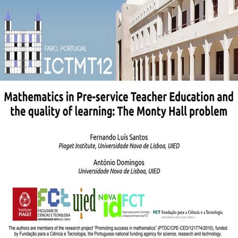Mathematics in pre-service teacher education and the quality of learning: The Monty Hall problem