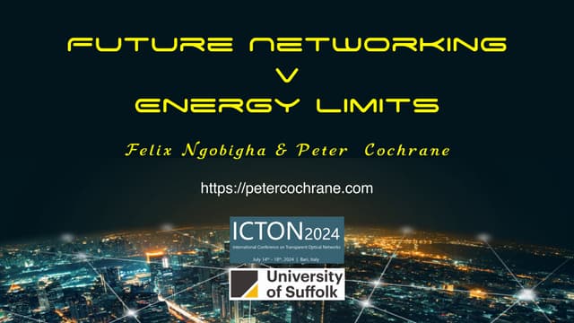 Future Networking v Energy Limits ICTON 2024 Bari Italy