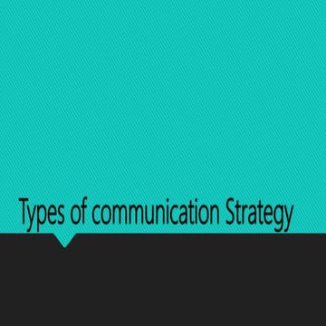 Types of communication Strategy (ICT) | PPTX