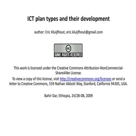 Ict plan types and their development