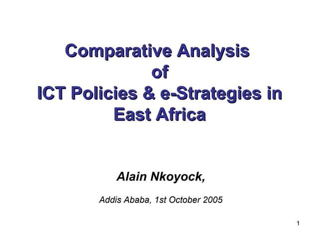 ICT Policies In East Africa   Comparative Analysis