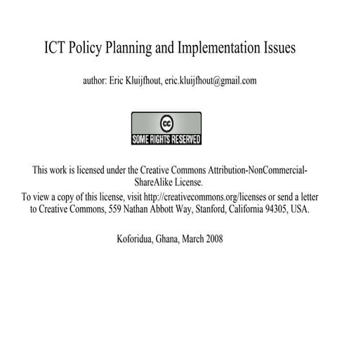 Ict policy planning and implementation issues