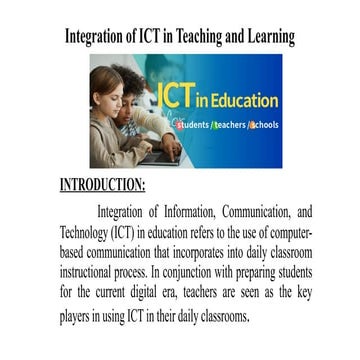 ICT in educaion intergration information | PPTX