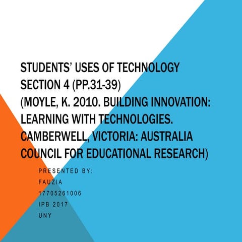 Ict ppt fauzia students uses of technology