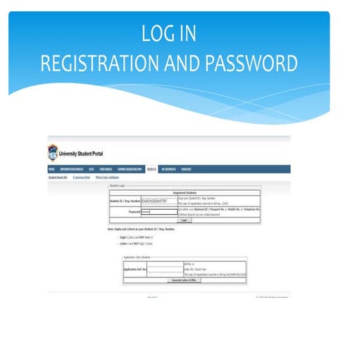 ICT PRESENTATION - LOGIN INTO STUDENT ACCOUN