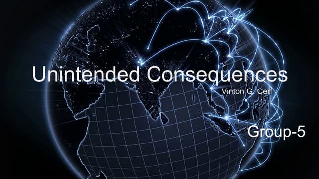 Unintended Consequences: The Internet Regulation