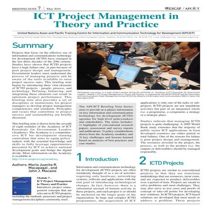 Ict project management in theory and practice