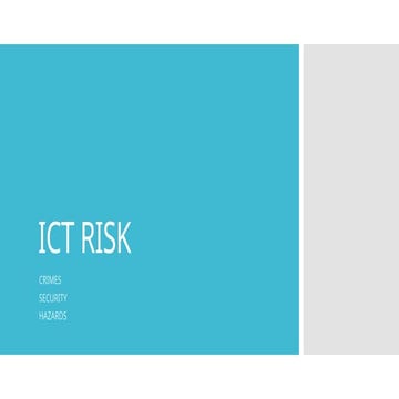 Information Communication Technology Risk