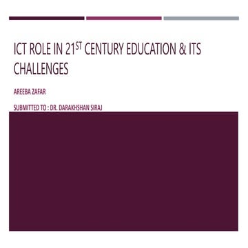 Ict Role In 21st Century Education Its Challenges Pptx
