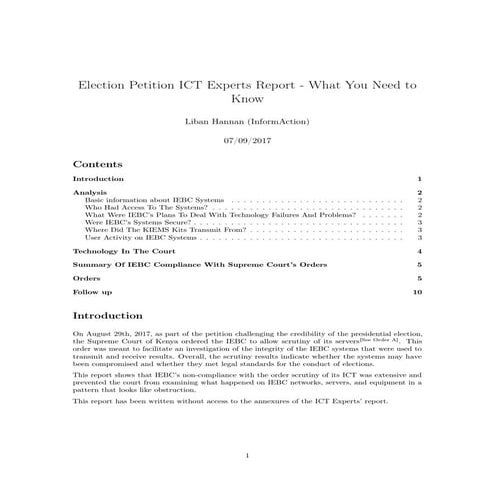 Election Petition ICT Experts Report : What you need to Know