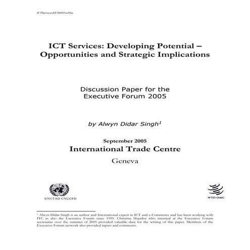 ICT Services: Developing Potential – Opportunities and Strategic Implications