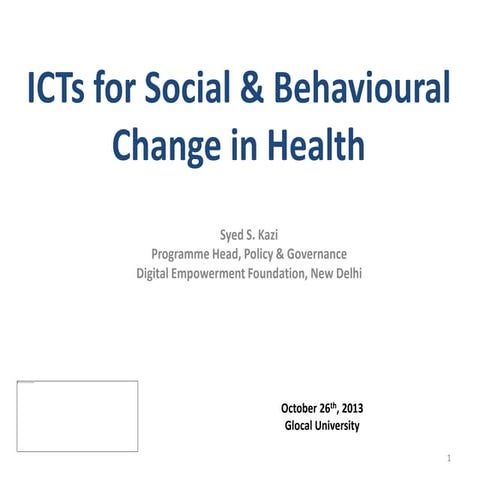 Ic ts for social & behavioural change in health