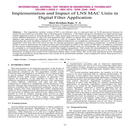 Implementation and Impact of LNS MAC Units in Digital Filter Application