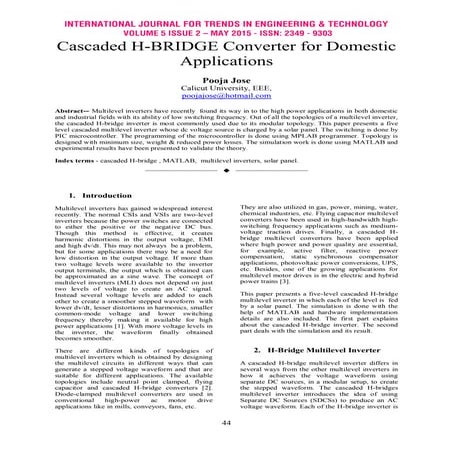 Cascaded H-BRIDGE Converter for Domestic Applications