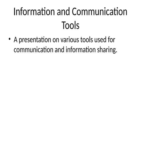 Tools Of ICT | PPT