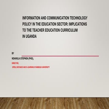 Ict tr. education policy