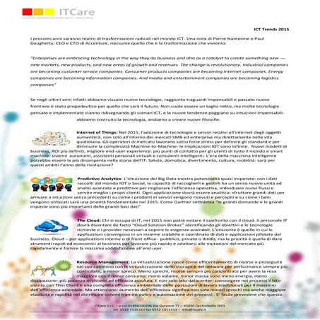 ICT trends 2015 -  il nostro prossimo futuro