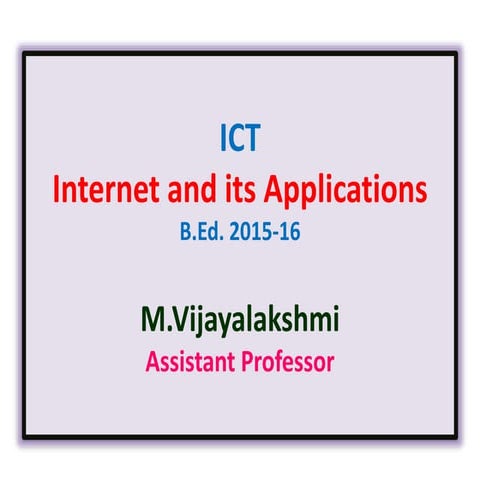 Internet and Its Applications | PPTX