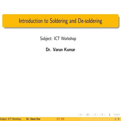 introduction to soldering and de-soldering